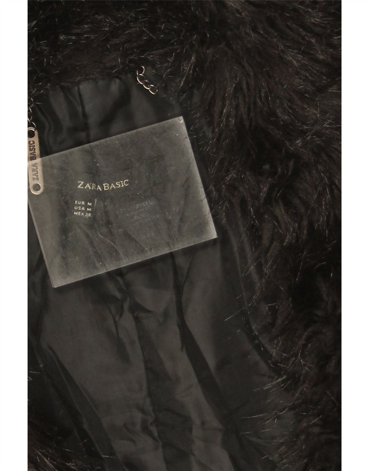 Zara ženska podstavljena jakna UK 14 Srednji crni poliester