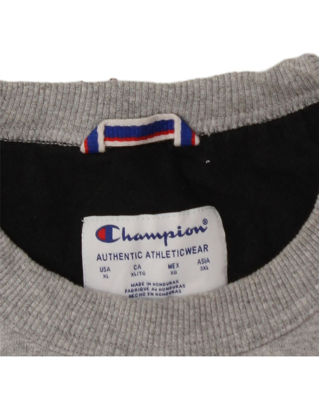 CHAMPION Mens Graphic Sweatshirt Jumper XL Grey Cotton Vintage Champion and Second-Hand Champion from Messina Hembry 