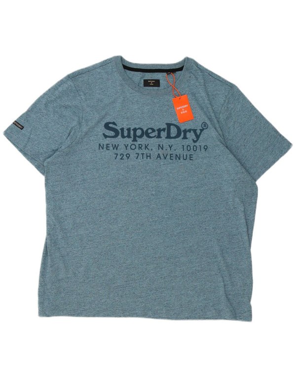 Superdry muška majica kratkih rukava s grafičkim motivima 3XL plavi flekasti pamuk