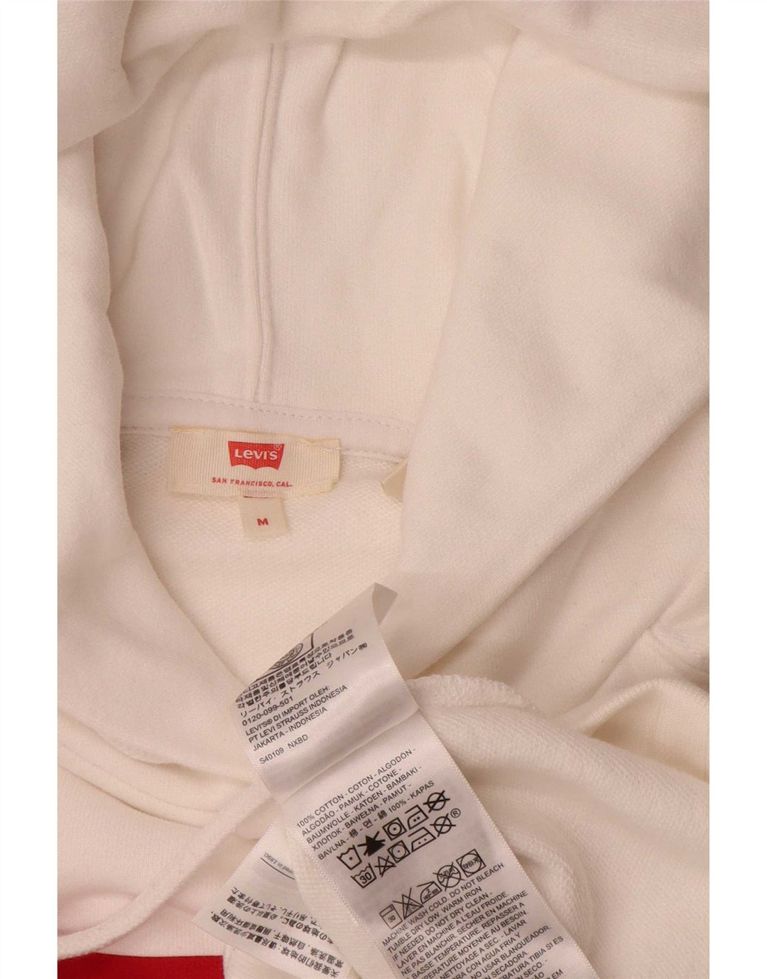 Levi's muška majica s kapuljačom srednje veličine, bijeli pamuk