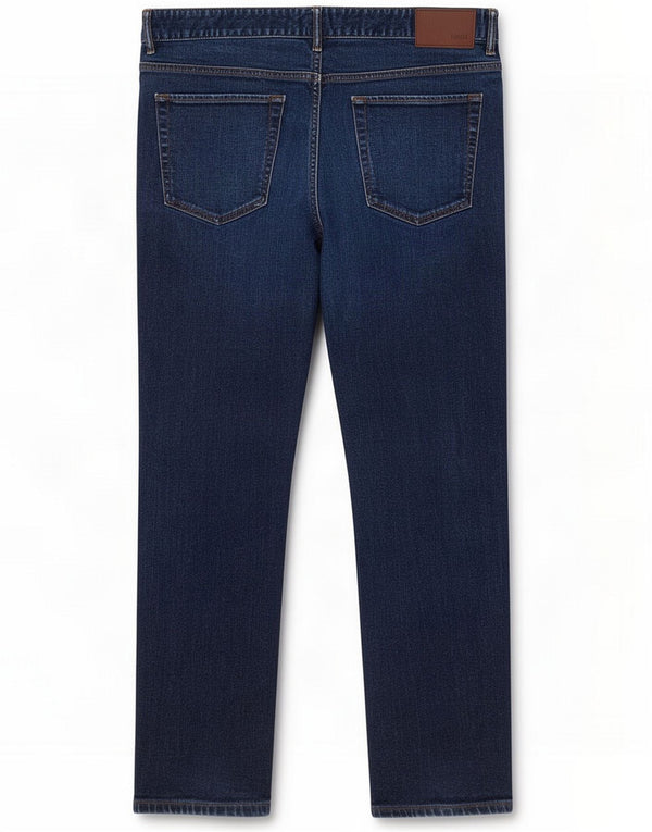 Hugo Boss Mens Stretch Straight Jeans W36 L29 Navy Blue Cotton