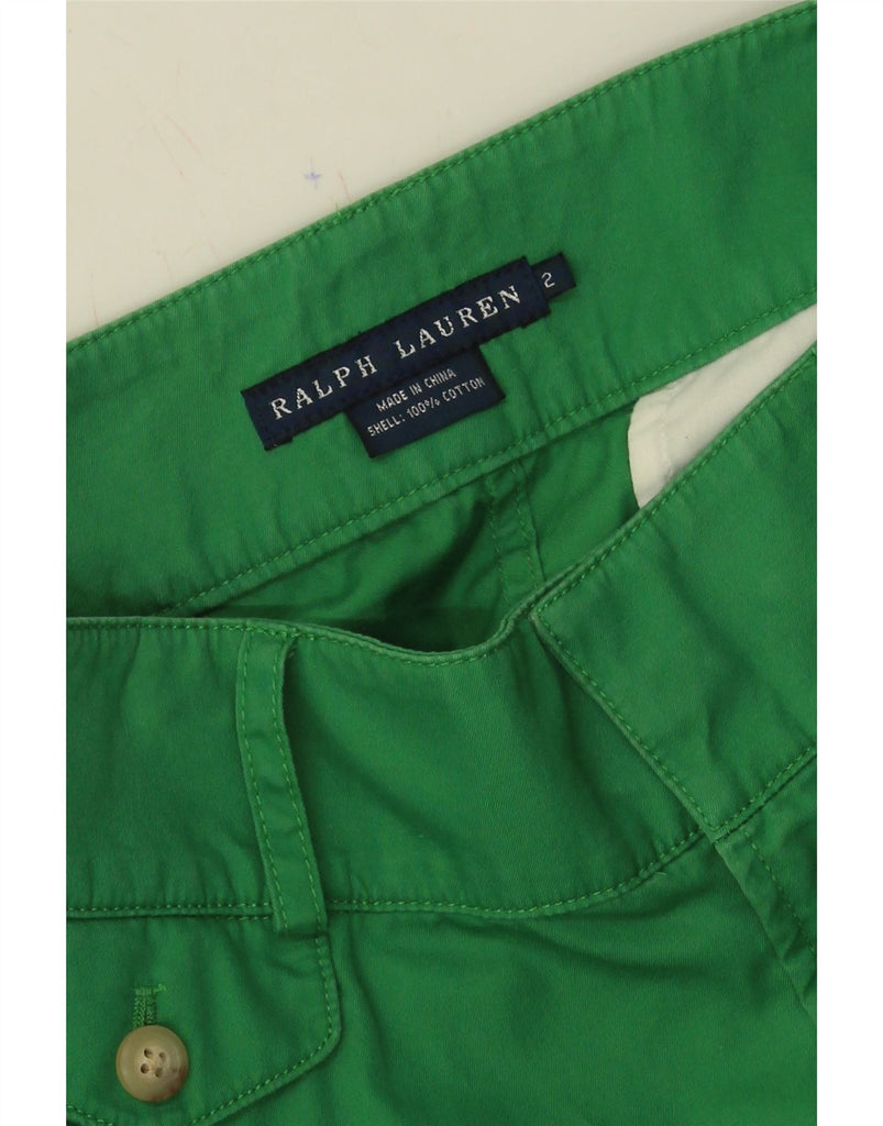 RALPH LAUREN Womens A-Line Skirt US 2 XS W26 Green Cotton Vintage Ralph Lauren and Second-Hand Ralph Lauren from Messina Hembry 