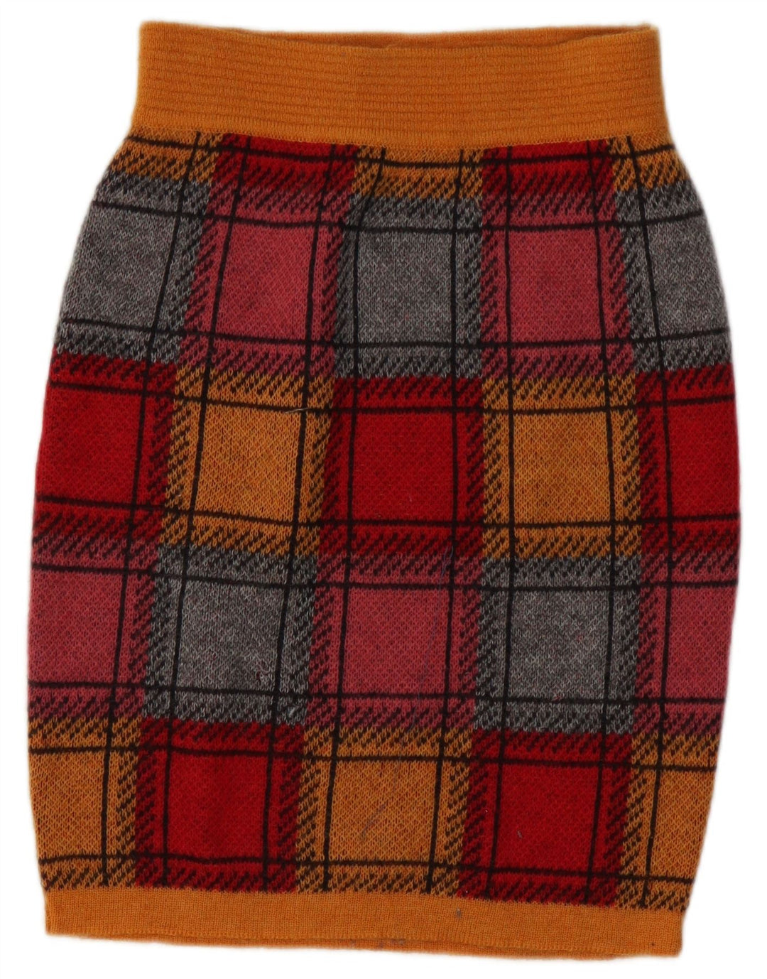 Vintage ženska pletena pencil suknja IT 44 srednje veličine W26 šareno karo