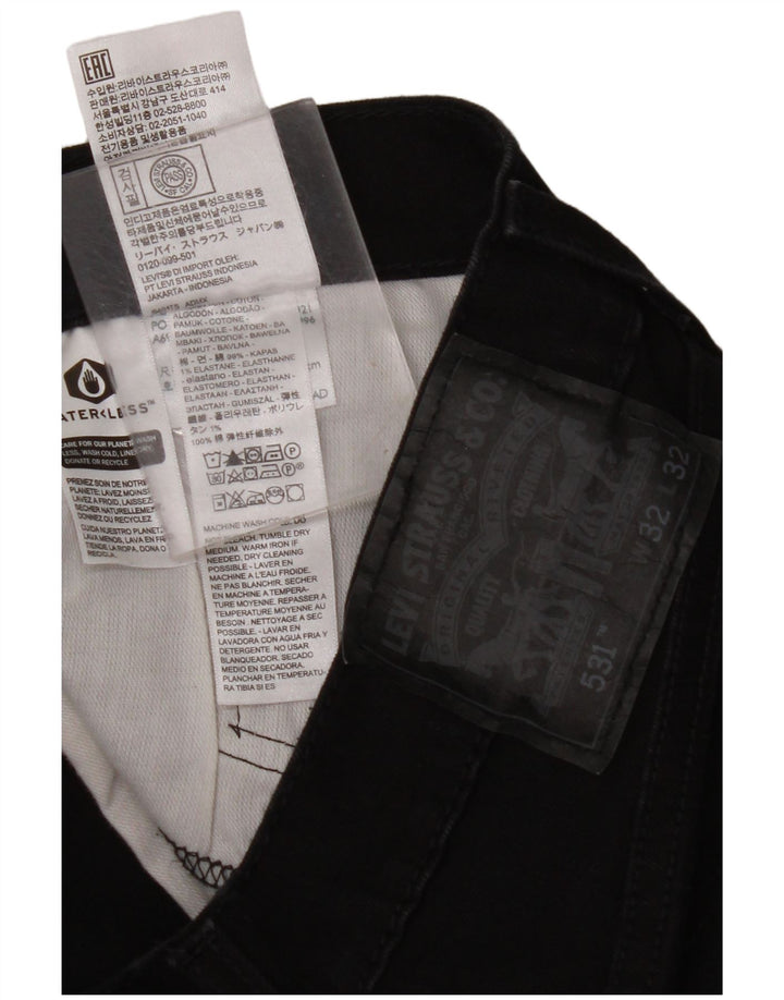 LEVI'S Muške 531 uske traperice W32 L32 Crni pamuk