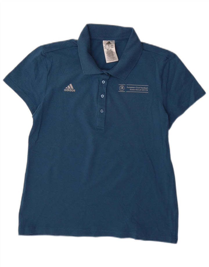 ADIDAS ženska polo majica UEFA Champions League UK 12/14 srednje plavi pamuk