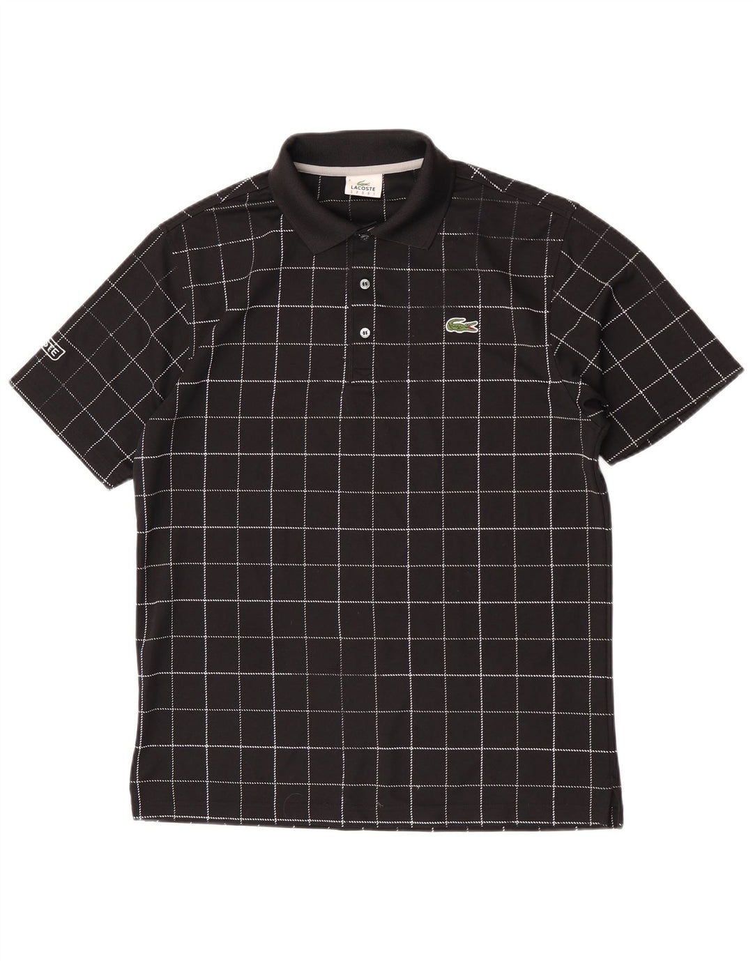 Lacoste muška polo majica veličina 4 srednje crna karirana poliester
