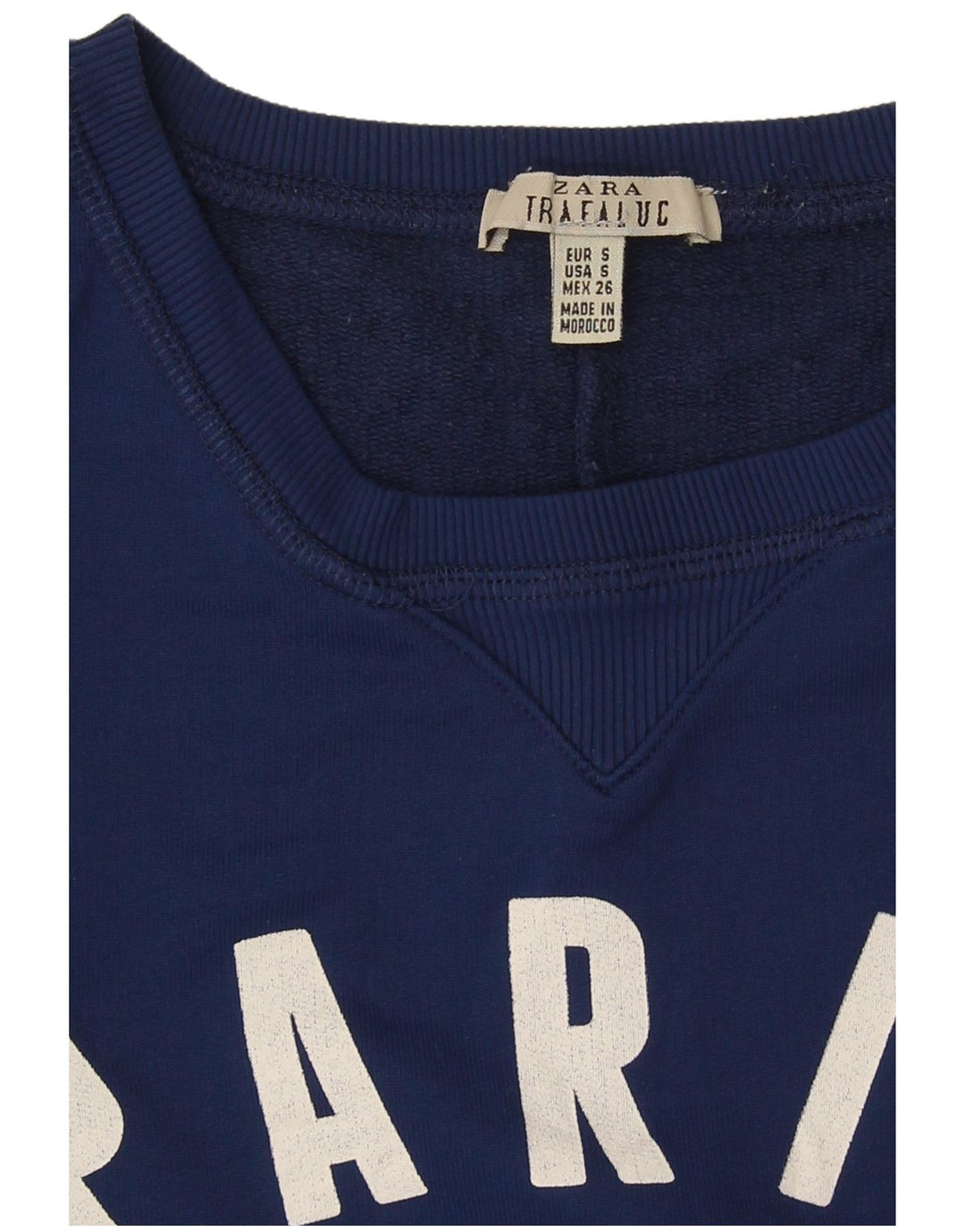 Zara ženski džemper prekomjerne majice Paris Graphic UK 10 Small Blue