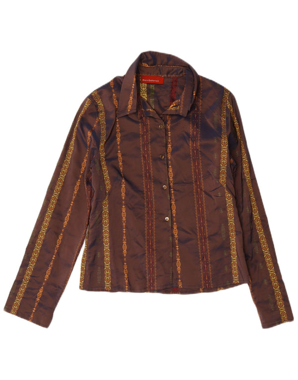 Vintage ženska košulja bluza UK 12 Srednje smeđa paisley boja