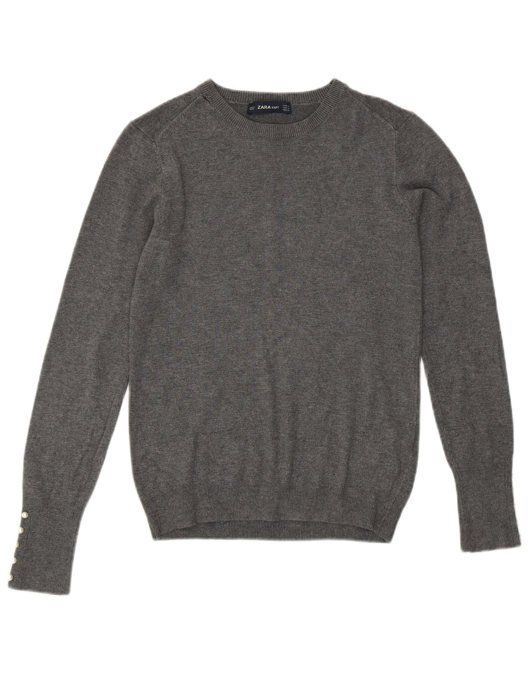 Zara ženski džemper s okruglim izrezom UK 12 Srednje siva viskoza