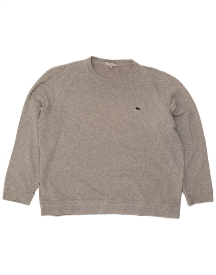 Lacoste muška majica s kratkim rukavima, džemper, veličina 8 3XL, sivi flekasti pamuk