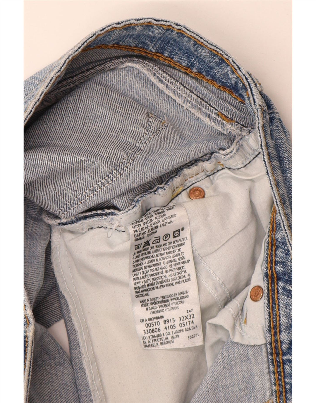 Levi's ženske kratke traper hlače 570 W32 veliki plavi pamuk