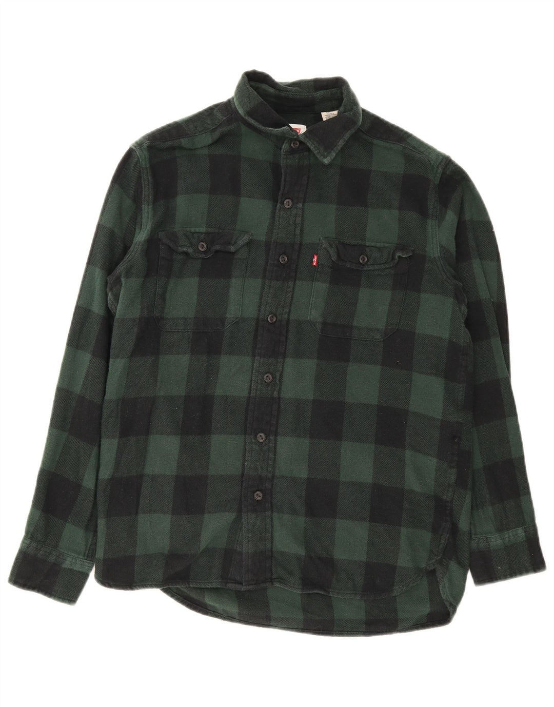 Levi's muška flanelska košulja, mali zeleni pamuk od ginghama