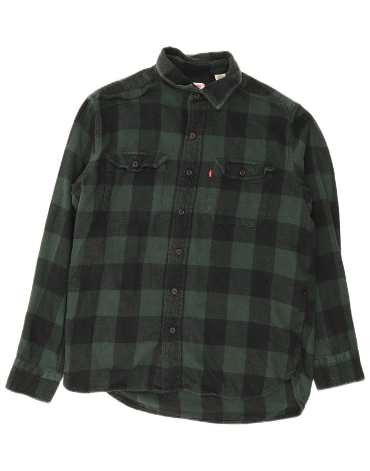 Levi's muška flanelska košulja, mali zeleni pamuk od ginghama