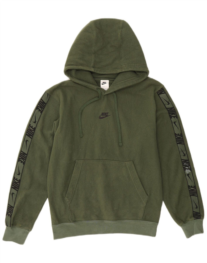 NIKE muški Therma-Fit grafički džemper od flisa s kapuljačom XS zeleni poliester