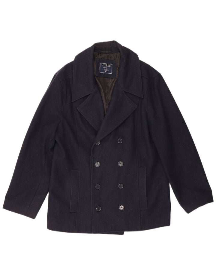 Guess muški graškasti kaput UK 44 2XL tamnoplava vuna