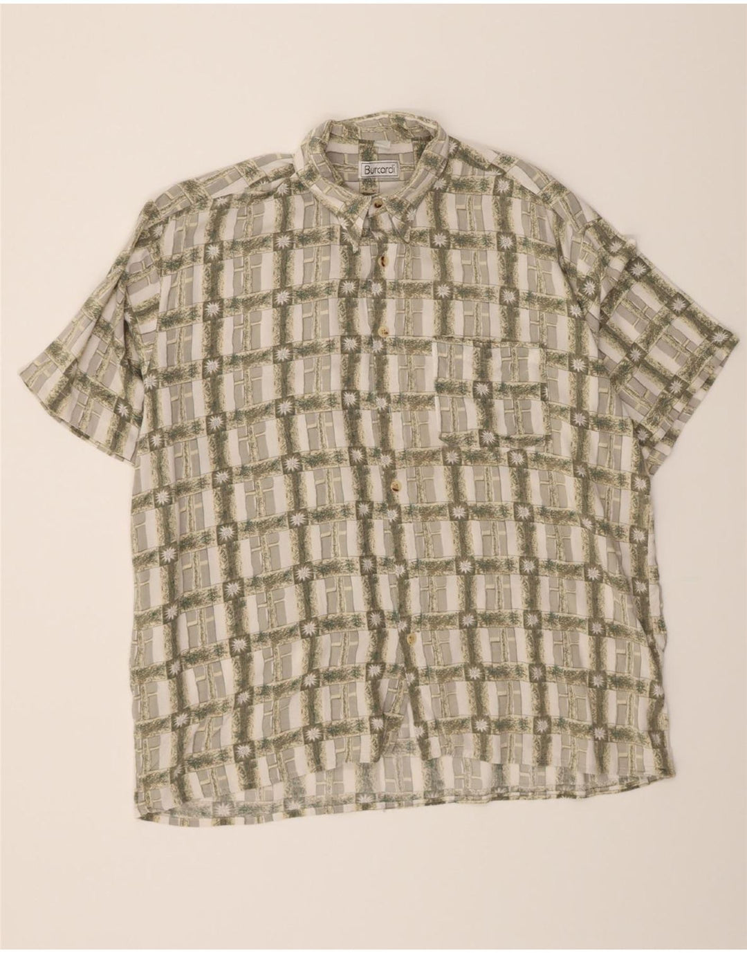 VINTAGE Mens Short Sleeve Shirt Large Green Check Vintage Vintage and Second-Hand Vintage from Messina Hembry 