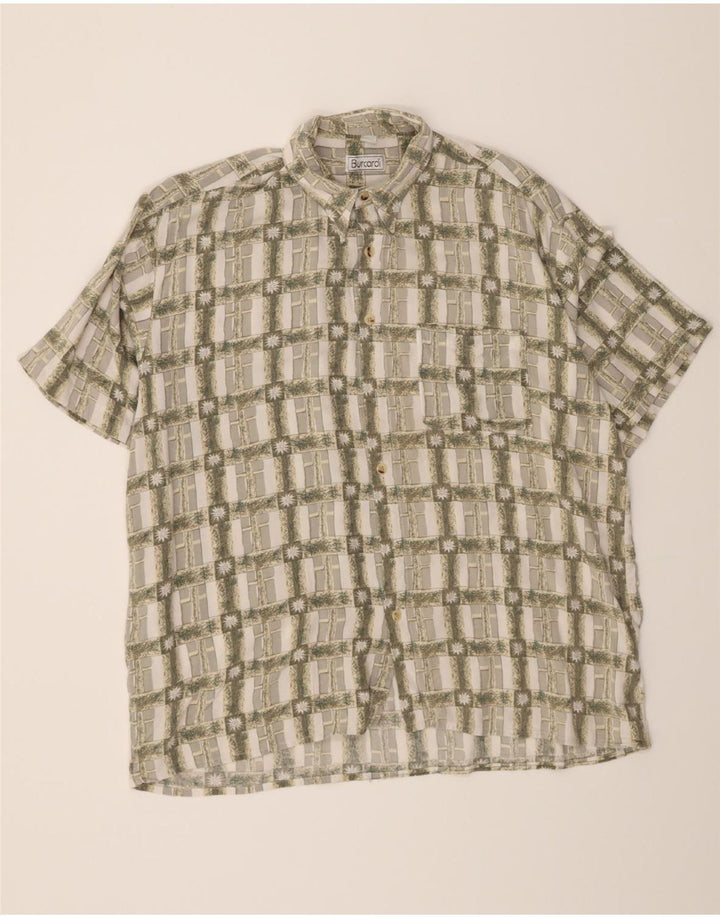 VINTAGE Mens Short Sleeve Shirt Large Green Check Vintage Vintage and Second-Hand Vintage from Messina Hembry 