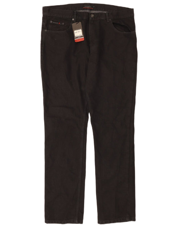 PIERRE CARDIN Muške ravne traperice Paris W38 L34 crni pamuk