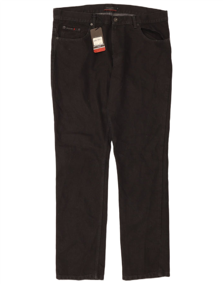 PIERRE CARDIN Muške ravne traperice Paris W38 L34 crni pamuk