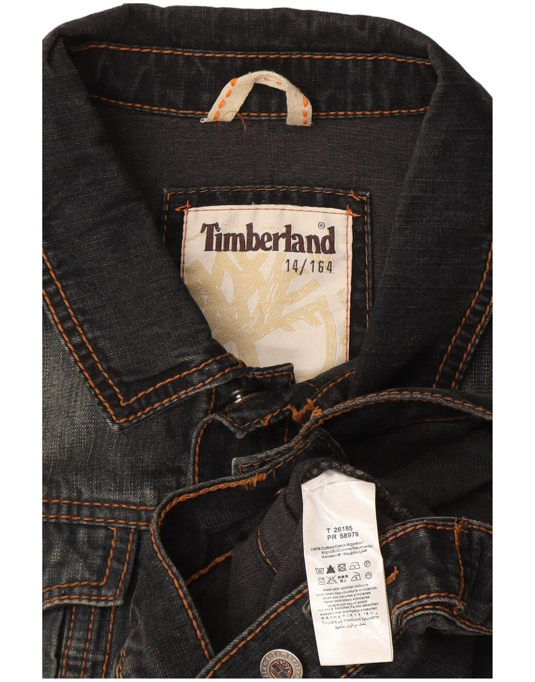 TIMBERLAND Denim jakna za dječake 13-14 godina, sivi pamuk
