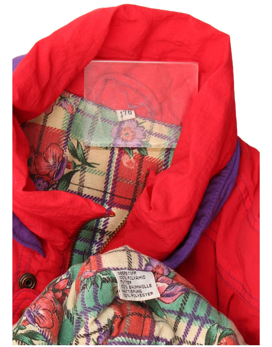 Vintage muška vjetrovka jakna UK 44 2XL crveni poliamid