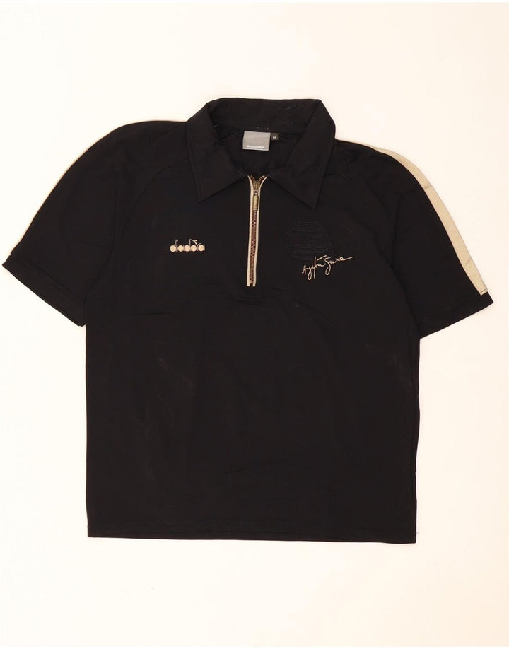DIADORA Muška grafička polo majica srednje crne boje od poliamida