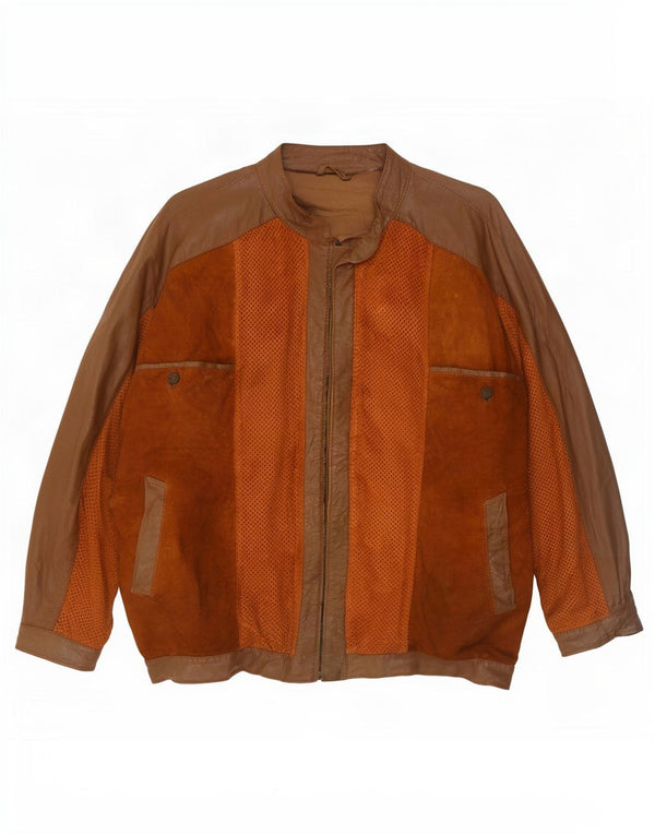 Vintage muška bomber kožna jakna UK 38 srednje smeđe boje