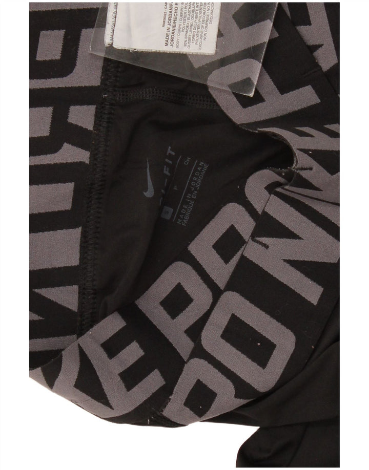 NIKE Ženske Dri Fit Graphic Leggings UK 10 Male crne poliesterske