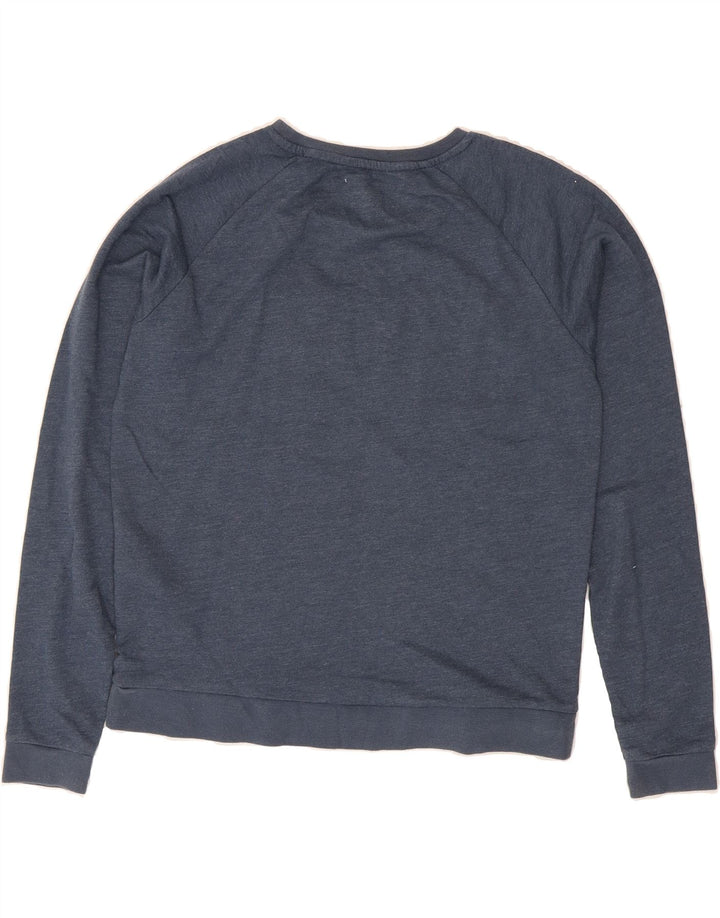LEVI'S Womens Graphic Sweatshirt Jumper UK 14 Medium Navy Blue Cotton Vintage Levi's and Second-Hand Levi's from Messina Hembry 