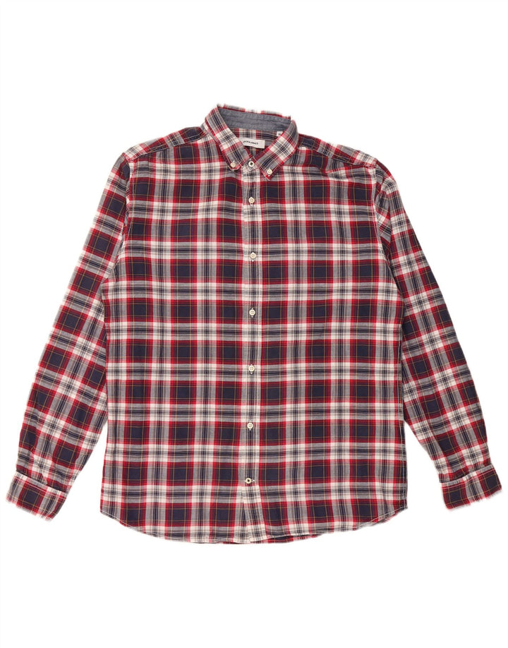 JACK & JONES Muška košulja Srednja tamnoplava karirana pamuk