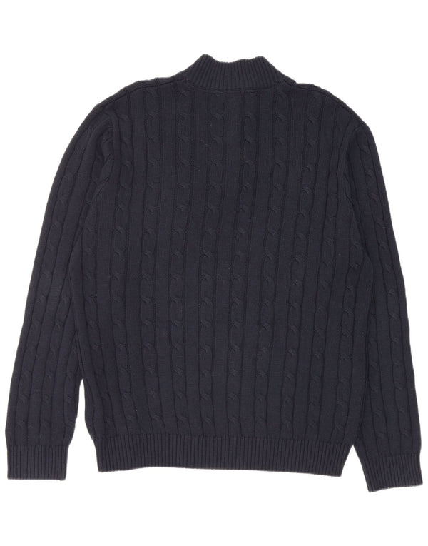 Crew Clothing Muški džemper s izrezom i patentnim zatvaračem 2XL tamnoplavi pamuk