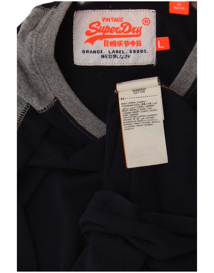 Superdry muška majica dugih rukava, veliki pamuk tamnoplave boje