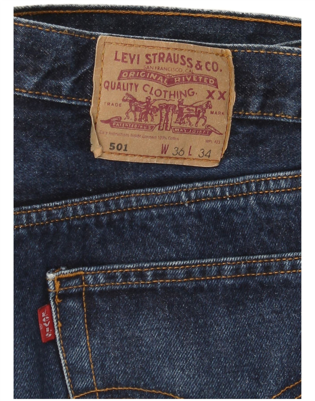 Levi's muške 501 ravne traperice W36 L34 tamnoplave