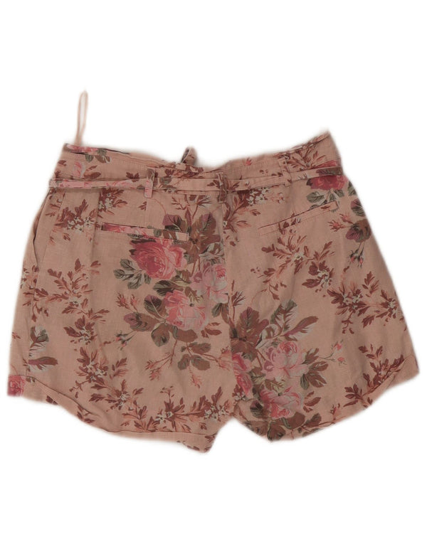 Oasis ženske chino kratke hlače UK 8 male W27 ružičasto cvjetno platno