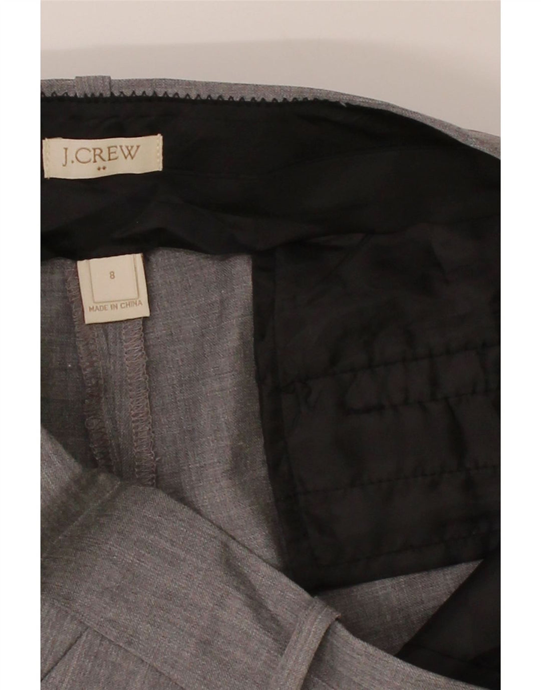 J. CREW Womens Straight Suit Trousers US 8 Medium W34 L33 Grey Wool Vintage J. Crew and Second-Hand J. Crew from Messina Hembry 