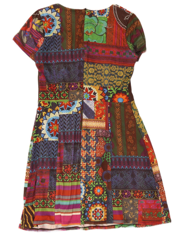 Desigual ženska grafička haljina A-kroja UK 14 Veliki raznobojni patchwork