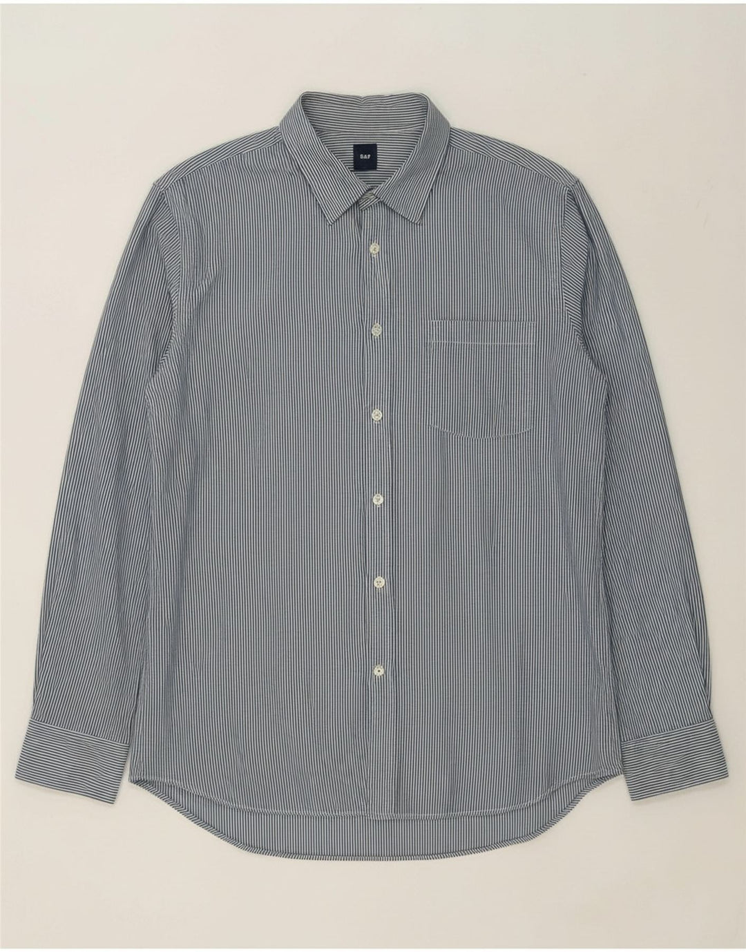 GAP Mens Shirt XL Navy Blue Pinstripe Cotton