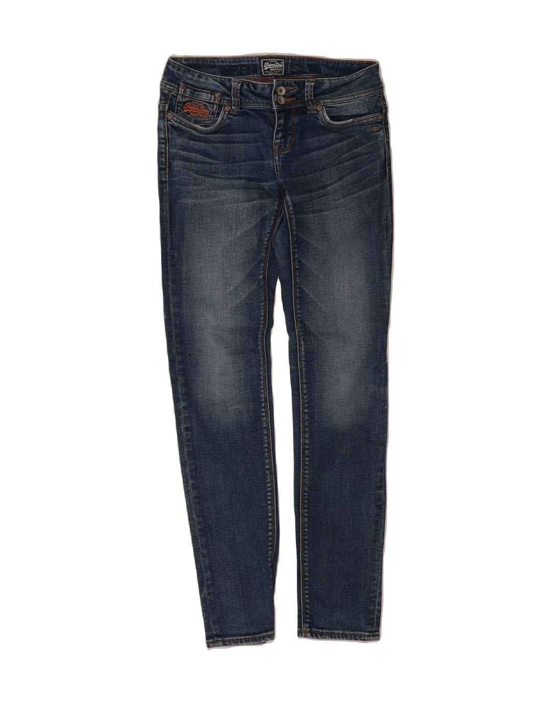 SUPERDRY Womens Slim Jeans  W26 L32 Navy Blue Cotton Vintage Superdry and Second-Hand Superdry from Messina Hembry 