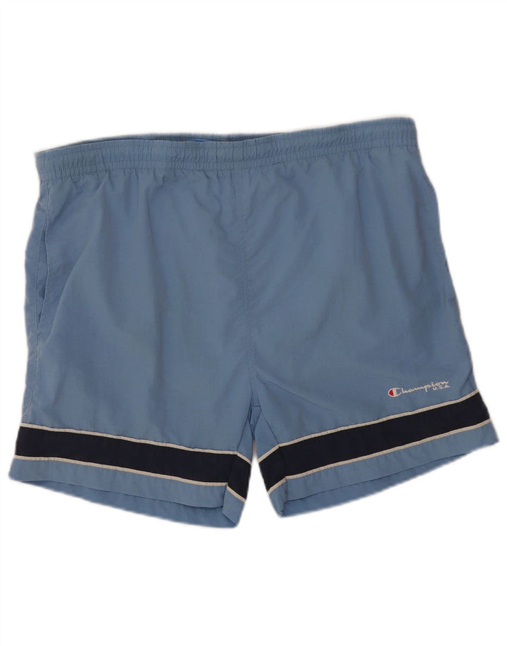 CHAMPION Mens Swimming Shorts Large Blue Colourblock