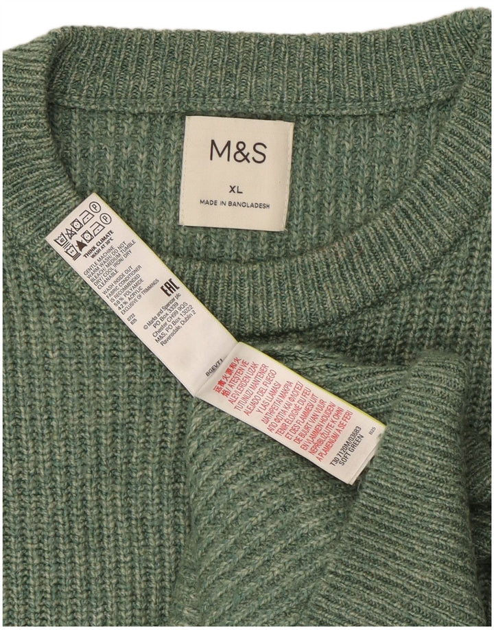 Marks & Spencer muški džemper s okruglim izrezom XL zeleni poliamid