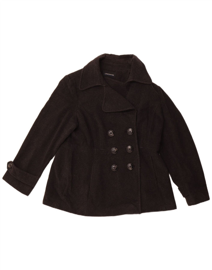 LONDON FOG Ženski graškasti kaput UK 18 XL crna vuna