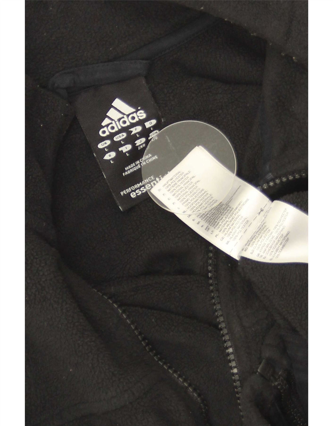 Adidas muška flis jakna UK 40 veliki crni poliester