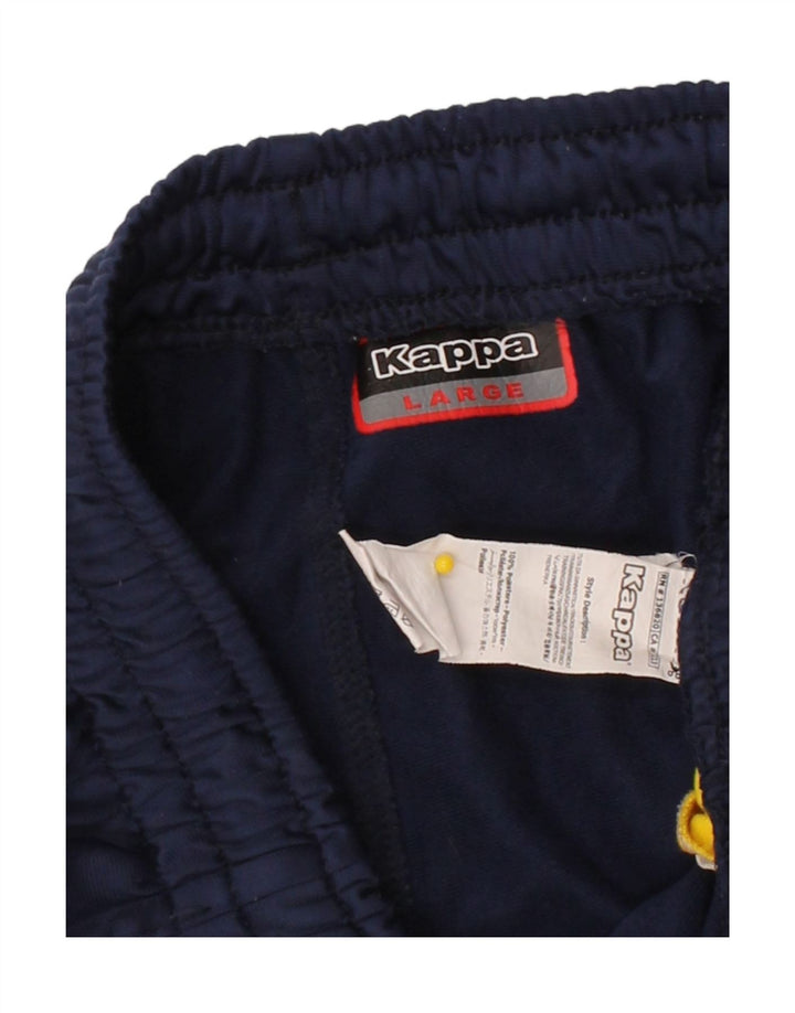 KAPPA Mens Graphic Tracksuit Trousers Joggers Large  Navy Blue Polyester Vintage Kappa and Second-Hand Kappa from Messina Hembry 