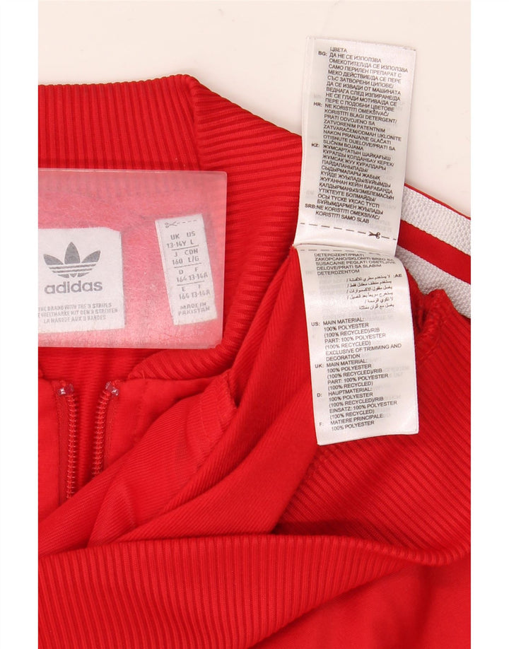 ADIDAS Gornja jakna trenirke za dječake 13-14 godina, crveni poliester