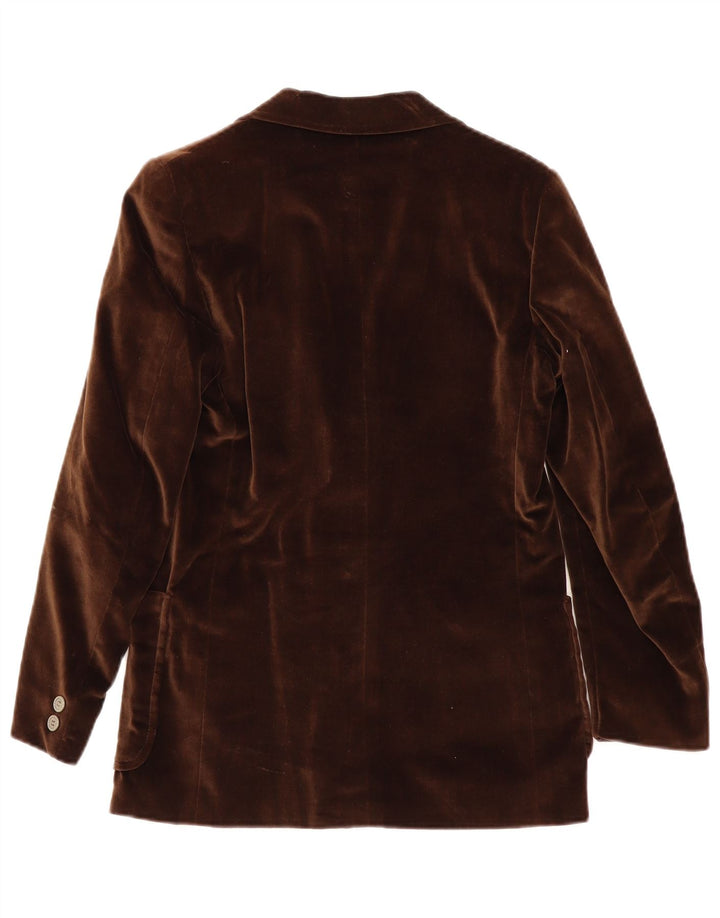 Vintage ženska baršunasta jakna sa 2 gumba UK 8 Mala smeđa