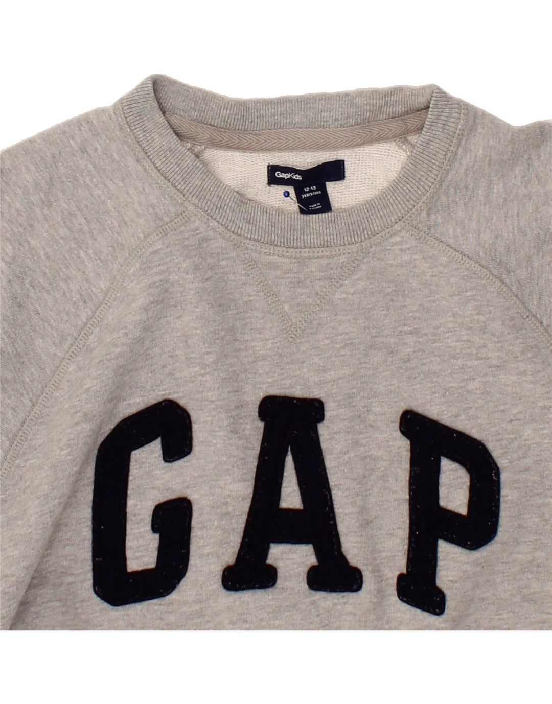 GAP Boys Graphic Sweatshirt Jumper 12-13 Years Grey Cotton Vintage Gap and Second-Hand Gap from Messina Hembry 