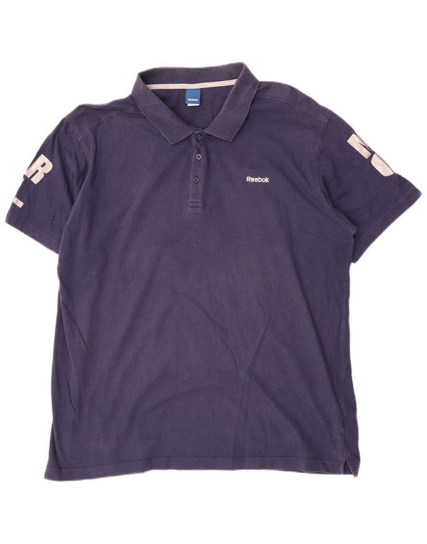 Reebok muška grafička polo majica UK 58/60 2XL tamnoplavi pamuk