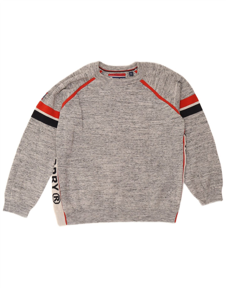 Superdry muški džemper s okruglim izrezom, velike sive boje