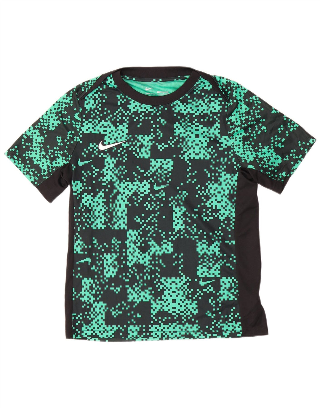 Nike Dri Fit uska majica kratkih rukava s apstraktnim uzorkom srednje zelene boje od poliestera