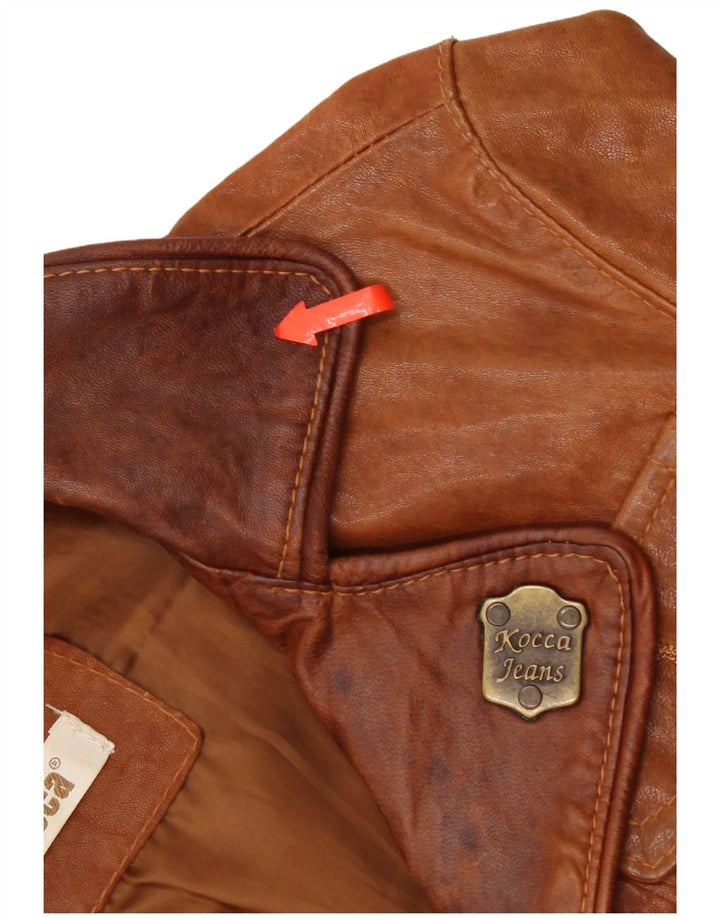 KOCCA ženska kožna jakna UK 10 Mala smeđa kožna